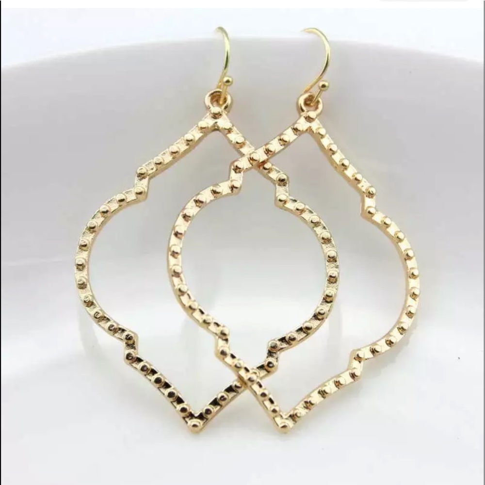 Moroccan Quatrefoil Earrings in Gold, Gunmetal Black & Rose Gold